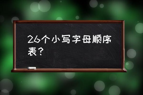 26个小写字母表按顺序 26个小写字母顺序表？