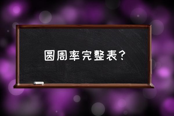 圆周率全部 圆周率完整表？