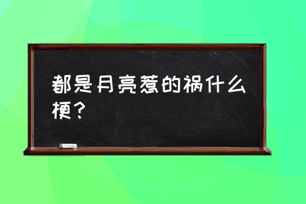 都是月亮惹的祸是什么梗 都是月亮惹的祸什么梗？