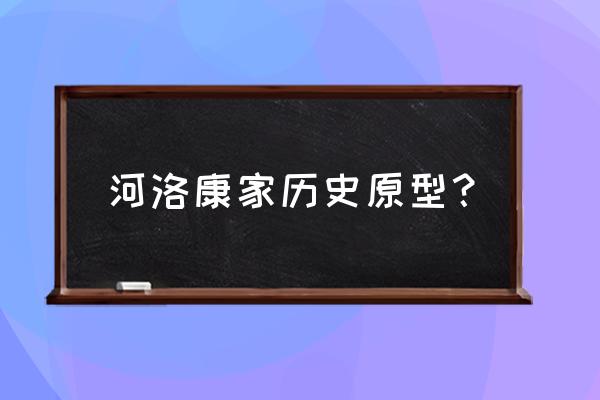 河洛康家免费看 河洛康家历史原型？