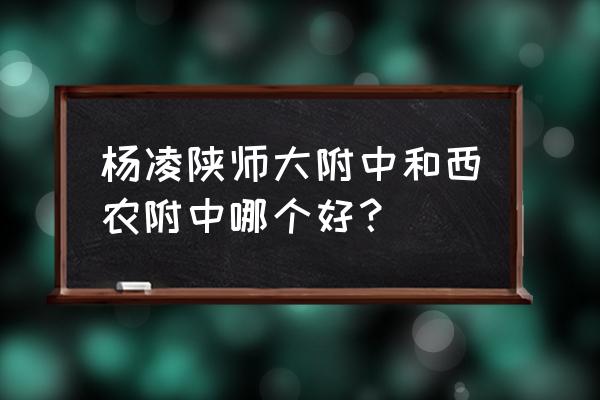 杨凌陕师大附中好不好 杨凌陕师大附中和西农附中哪个好？