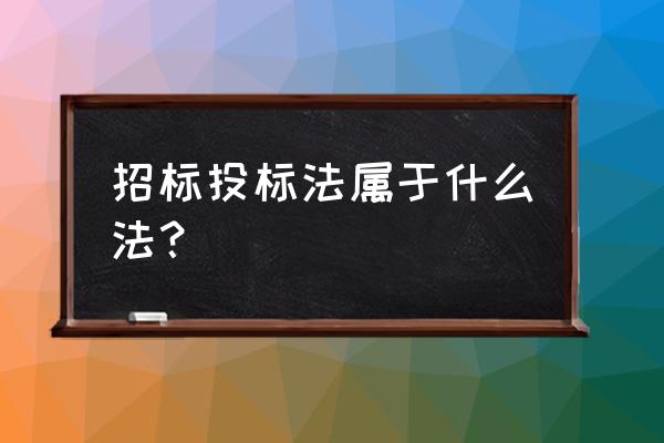 《招标投标法》属于 招标投标法属于什么法？