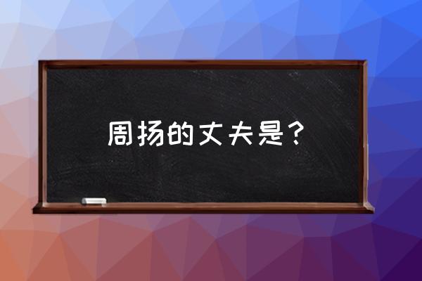 演员周扬的老公是谁 周扬的丈夫是？