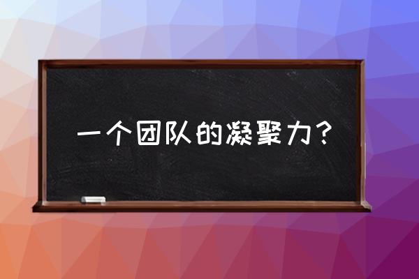 关于团队凝聚力的总结 一个团队的凝聚力？