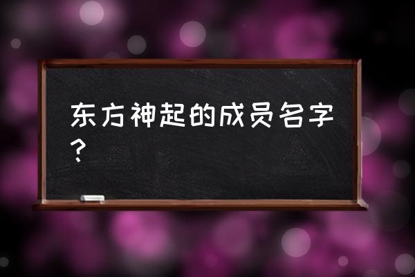 东方神起各个成员介绍 东方神起的成员名字？