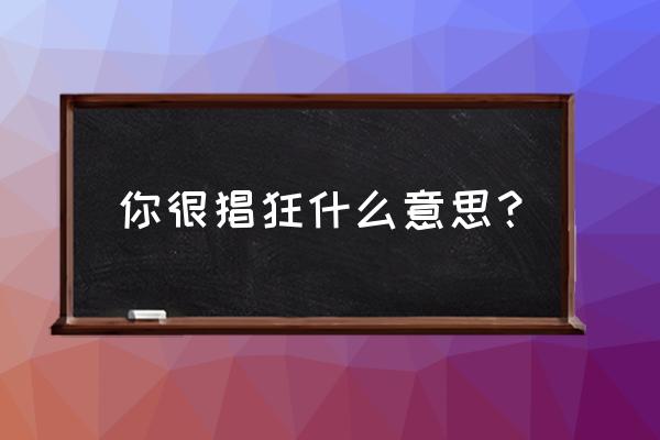 你太猖狂池 你很猖狂什么意思？