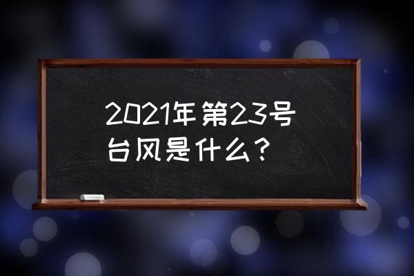 台风最新消息今天 2021年第23号台风是什么？