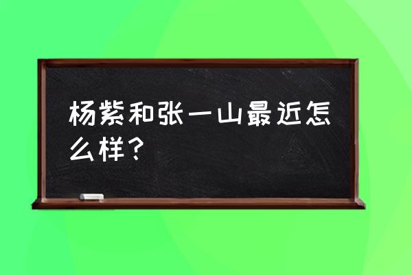 张一山和杨紫最新消息 杨紫和张一山最近怎么样？