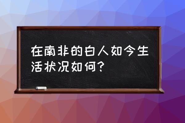 南非黑人歧视白人 在南非的白人如今生活状况如何？