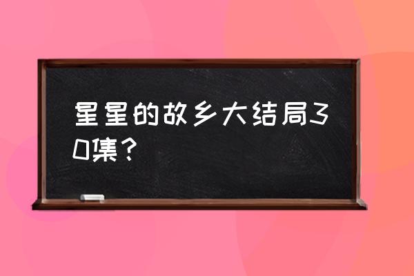 星星的故乡第一部 星星的故乡大结局30集？