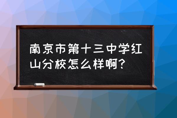 南京13中分校 南京市第十三中学红山分校怎么样啊？