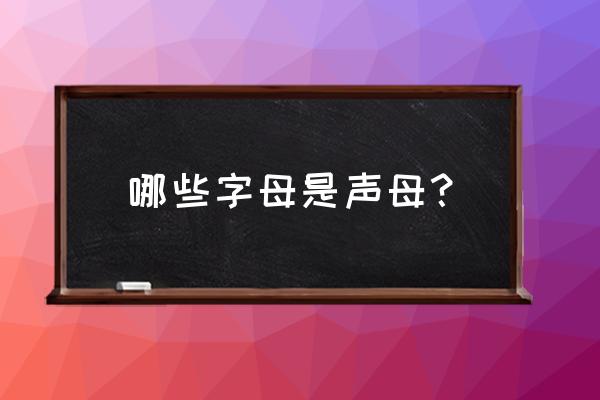 声母有多少个分别是什么 哪些字母是声母？