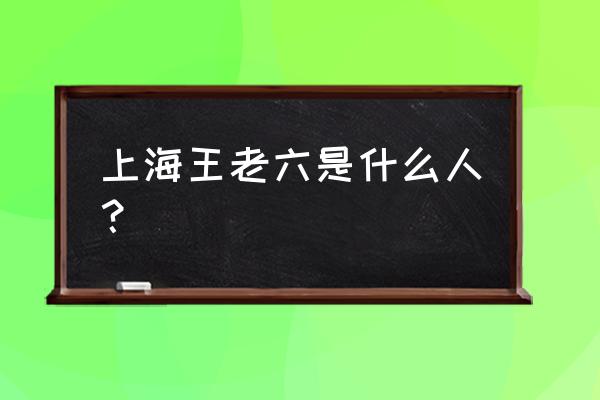 中国十大钻石王老五 上海王老六是什么人？