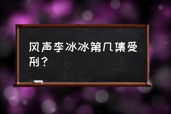 风声李冰冰完整版 风声李冰冰第几集受刑？