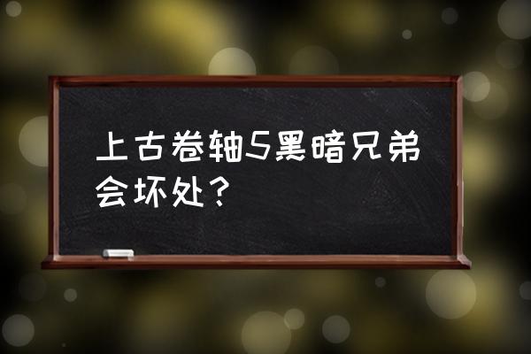 上古卷轴5黑暗兄弟会好处 上古卷轴5黑暗兄弟会坏处？