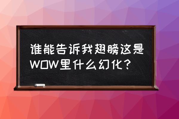 wow布甲翅膀幻化 谁能告诉我翅膀这是WOW里什么幻化？