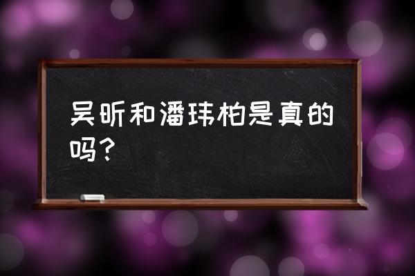 潘玮柏吴昕是真的吗 吴昕和潘玮柏是真的吗？