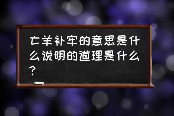 亡羊补牢的意思是什么呢 亡羊补牢的意思是什么说明的道理是什么？