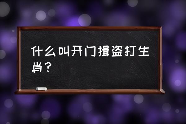 开门揖盗解一生肖 什么叫开门揖盗打生肖？