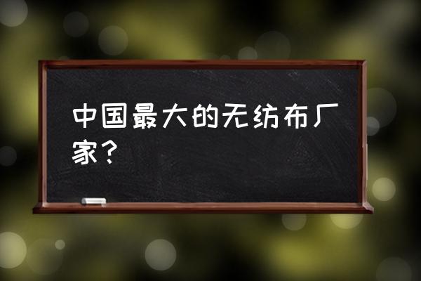 中国无纺布生产基地 中国最大的无纺布厂家？