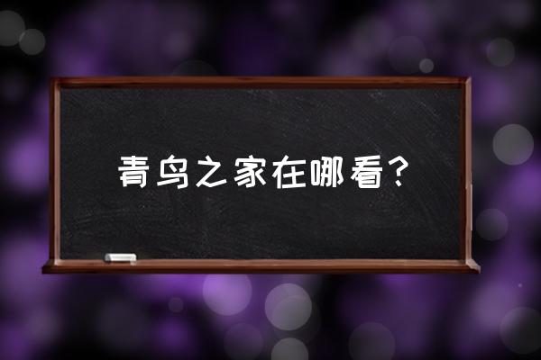 青鸟之家演员表 青鸟之家在哪看？