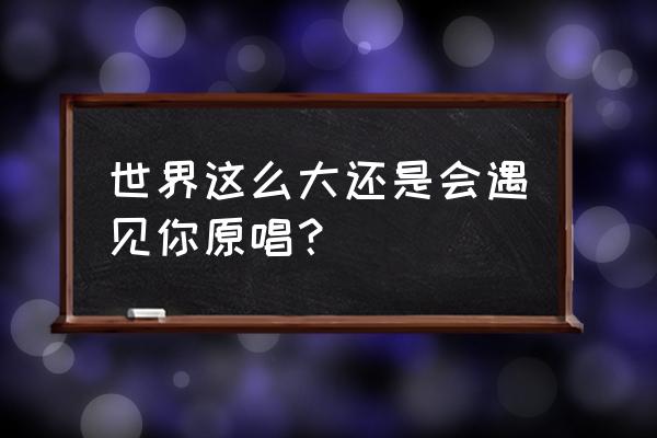 世界这么大还是遇见你原版 世界这么大还是会遇见你原唱？