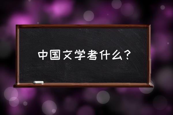 文学硕士考什么 中国文学考什么？