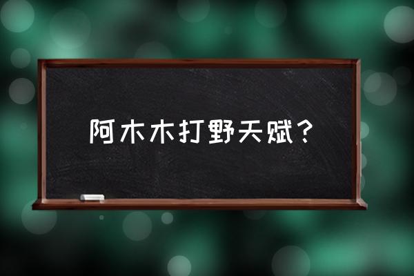 2019阿木木打野符文 阿木木打野天赋？