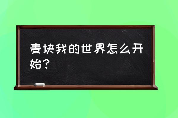 电脑麦块我的世界 麦块我的世界怎么开始？