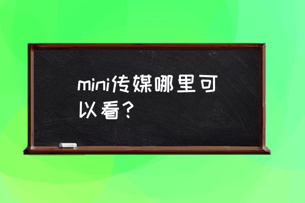 mini传媒 mini传媒哪里可以看？