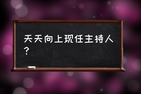 天天向上现在的主持人 天天向上现任主持人？