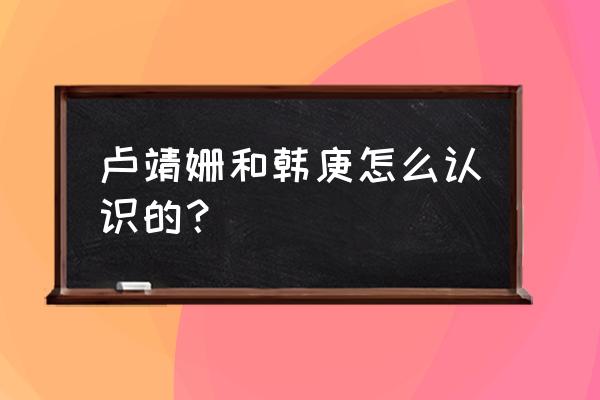 韩庚卢靖姗怎么在一起的 卢靖姗和韩庚怎么认识的？