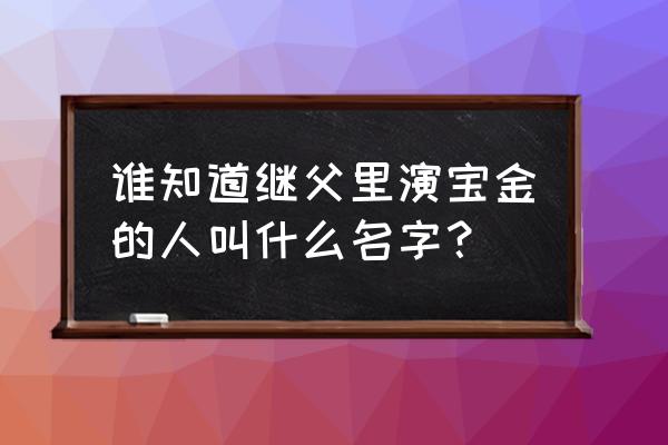 小西真奈美 谁知道继父里演宝金的人叫什么名字？