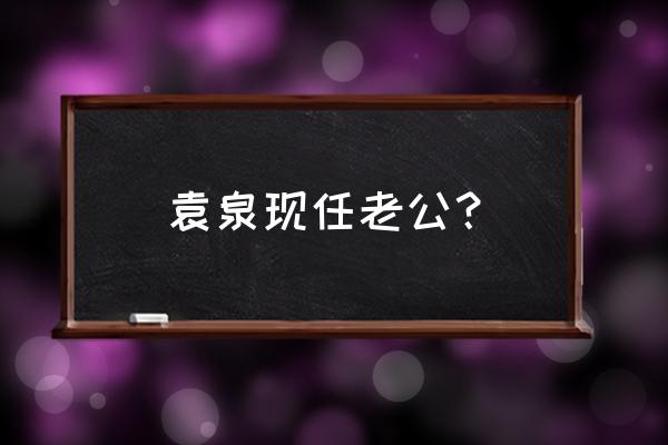 袁泉现任老公 袁泉现任老公？