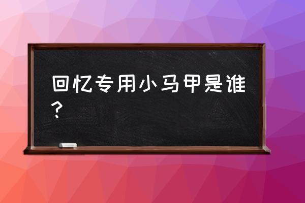 回忆专用小马甲是谁 回忆专用小马甲是谁？