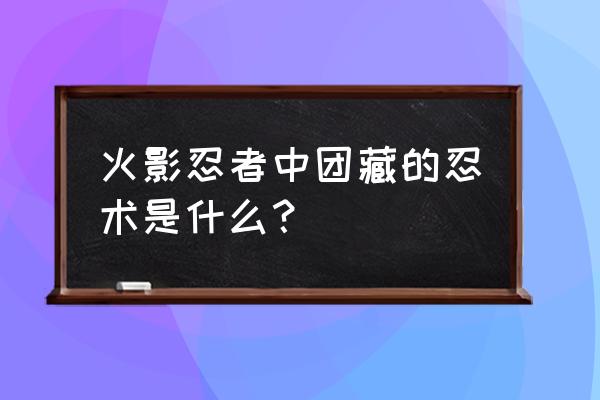 火影忍者团藏技能 火影忍者中团藏的忍术是什么？