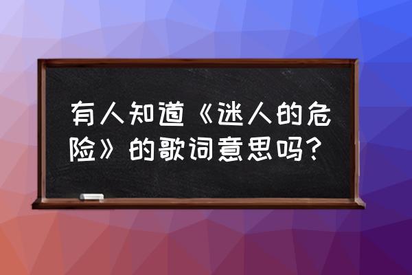 迷人的危险今沨 有人知道《迷人的危险》的歌词意思吗？