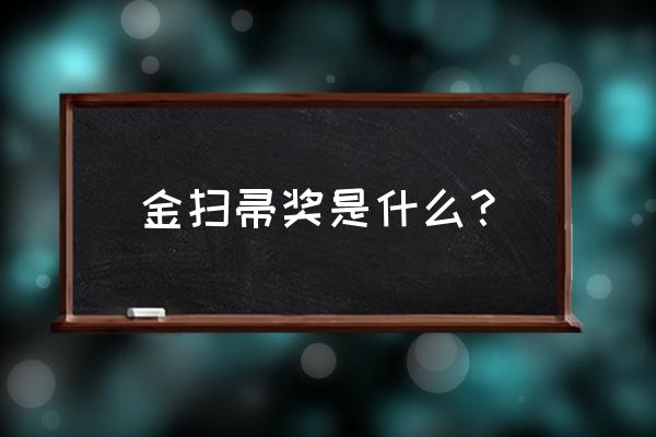 金扫帚奖是什么奖 金扫帚奖是什么？