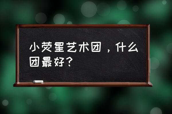 小荧星艺术团好不好 小荧星艺术团，什么团最好？