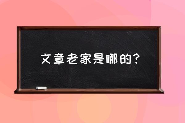 文章老家是哪里的 文章老家是哪的？