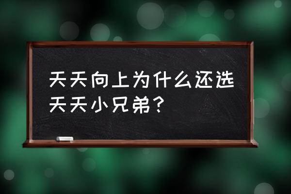 天天向上选天天小兄弟 天天向上为什么还选天天小兄弟？