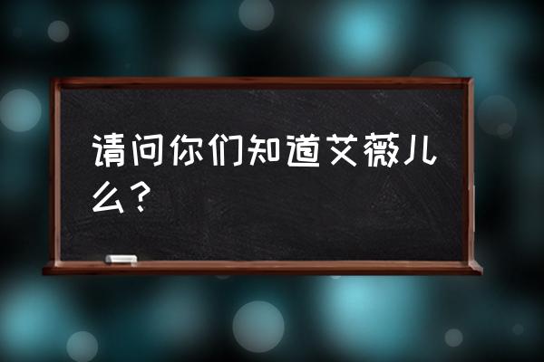 重庆龙凤原艾薇儿 请问你们知道艾薇儿么？