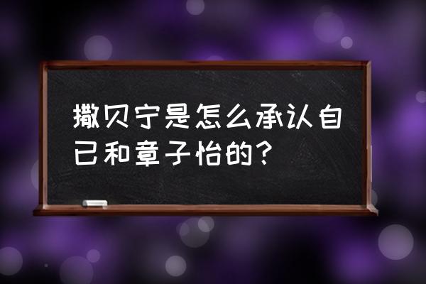 撒贝宁谈章子怡 撒贝宁是怎么承认自已和章子怡的？