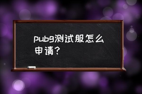 pubg国际体验服 pubg测试服怎么申请？