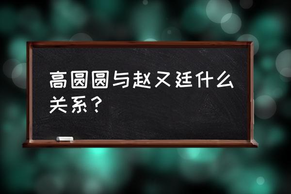 赵又廷和高圆圆那个有钱些 高圆圆与赵又廷什么关系？