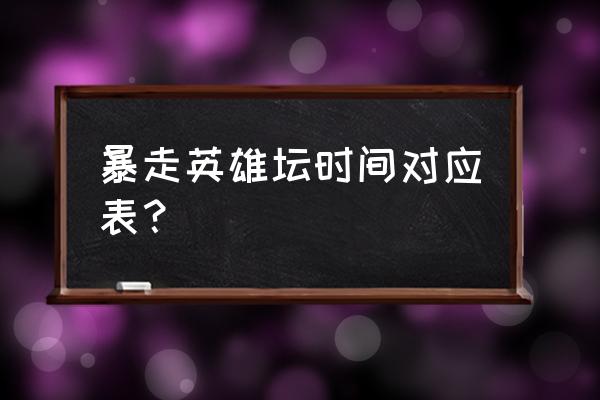 暴走王者什么时候公测 暴走英雄坛时间对应表？