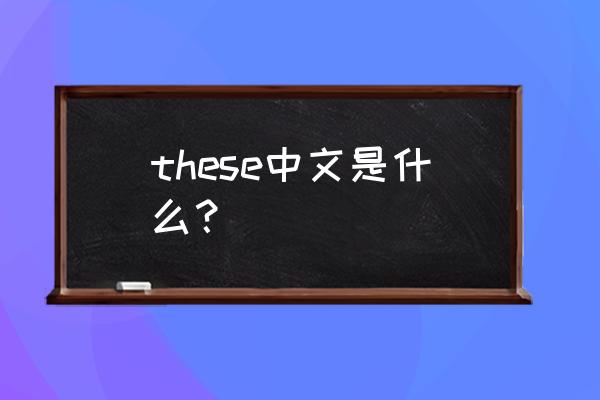 these是什么意思 these中文是什么？