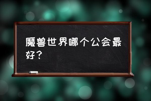 魔兽世界出名的公会 魔兽世界哪个公会最好？