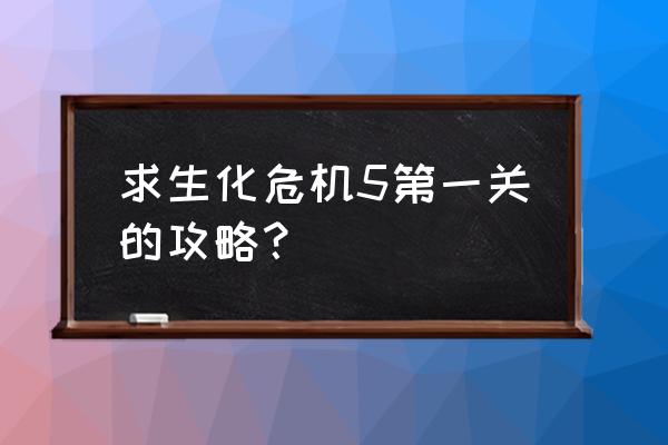 生化危机5黄金版攻略 求生化危机5第一关的攻略？