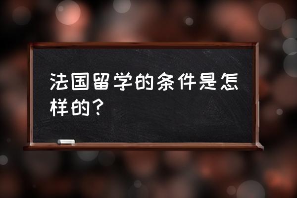 法国留学申请条件 法国留学的条件是怎样的？